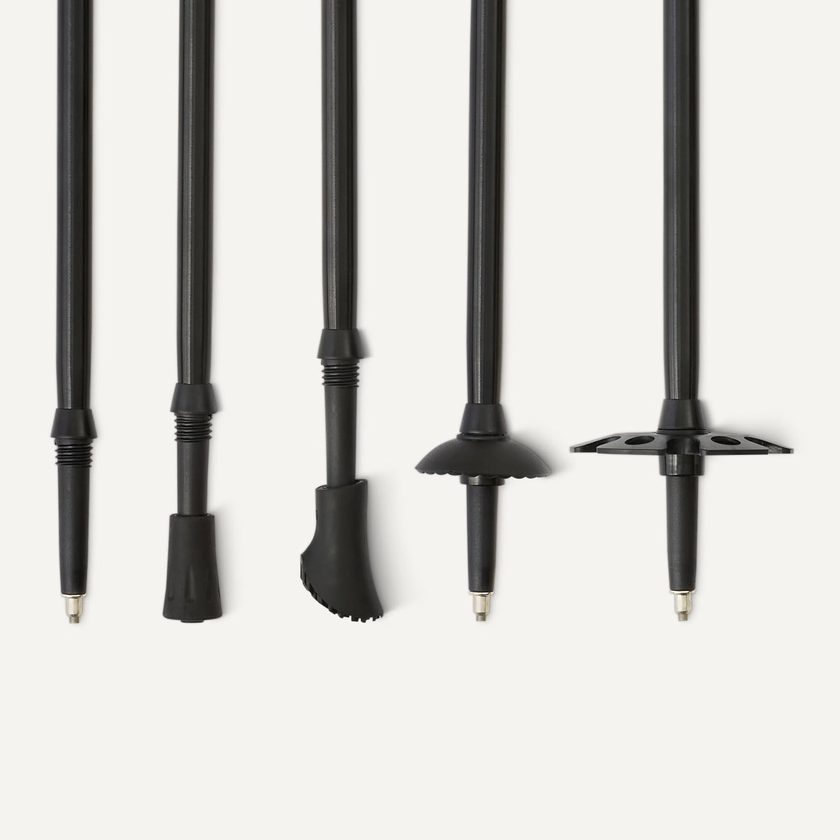 Amazon Basics Trekking Poles, Lightweight Collapsible Hiking Sticks with Quick Lock, EVA Grip & All-Terrain Accessories, Adjustable Aluminum, Black, 53in