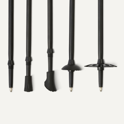 Amazon Basics Trekking Poles, Lightweight Collapsible Hiking Sticks with Quick Lock, EVA Grip & All-Terrain Accessories, Adjustable Aluminum, Black, 53in