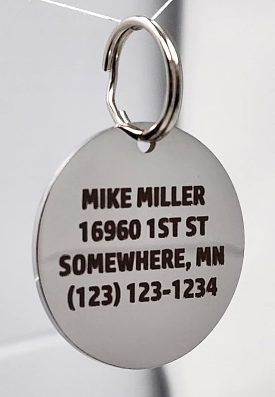 Dr. Fremont's Stainless Steel ID Dog Tags Engraved for Pets Personalized for Cat or Dog Collar Bold Font for Safety (Large, Bone)