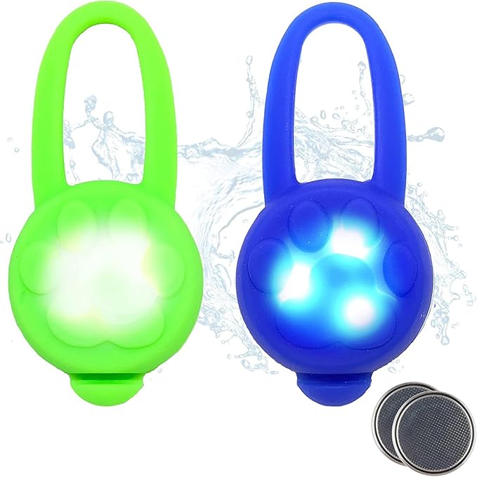 Avando Dog Collar Light, Dog Lights for Might Walking, Waterproof Silicon LED Dog Collar Safety Night Walking Lights for Dog and Cat - Batteries Included (5 pcs)