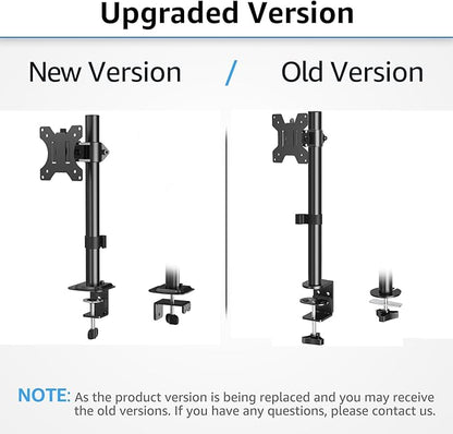 MOUNTUP Single Monitor Mount, Adjustable Monitor Stand for Max 32 Inch Flat Curved Computer Screen, Monitors Arm Desk Mount Fit VESA 75x75& 100x100, up to 17.6lbs, with C-Clamp and Grommet Base, Black