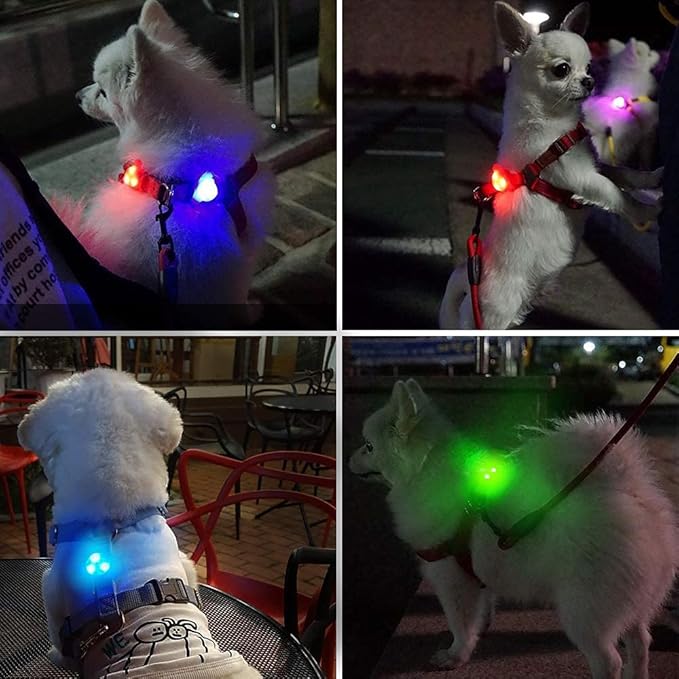 LaRoo Dog Lights for Night Walking - Led Dog Collar Lights for Nighttime, Clip On Light up Dog Collar Walking Flashlight（Orange）