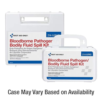 First Aid Only 214-U/FAO OSHA Compliant Body Fluid Clean Up Kit, Blood Borne Pathogen Clean Up Kit in Plastic Case, 23 Pieces