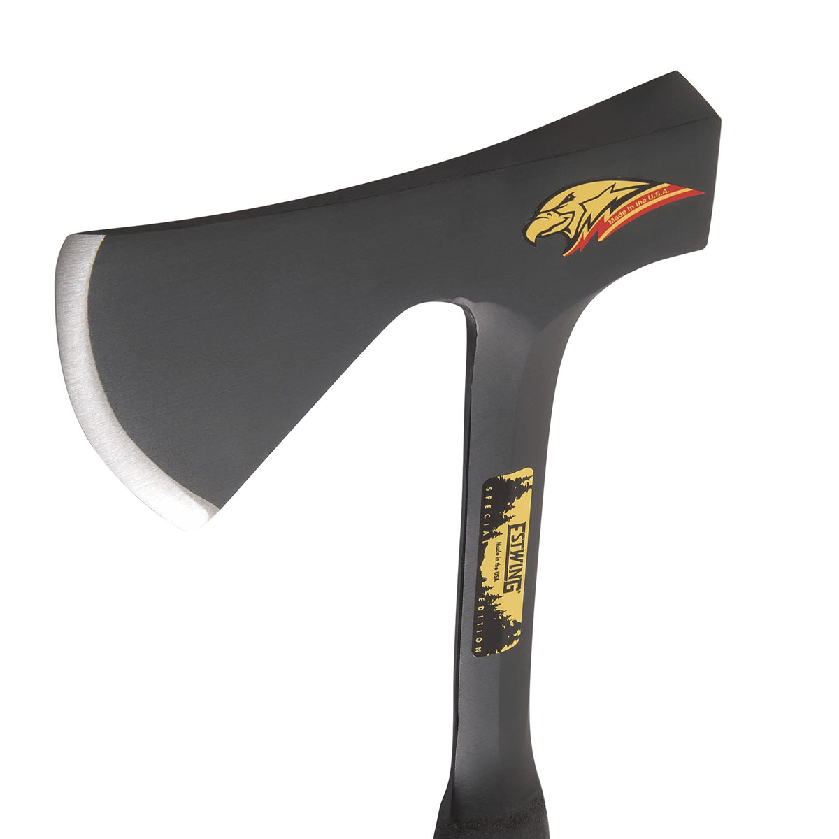ESTWING Camper's Axe - 19" USA Made Special Edition Camping Ax with Forged Steel Construction & Shock Reduction Grip - E44ASE