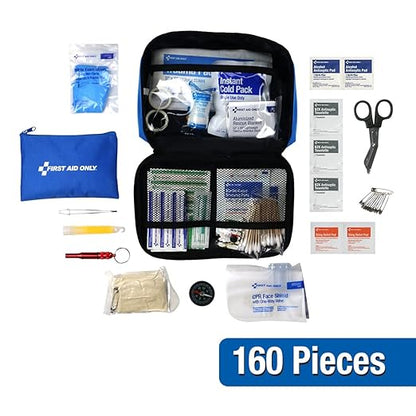 First Aid Only All-Purpose Emergency First Aid Kit for Home, Work, and Travel, 160 Pieces