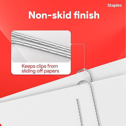 Staples Jumbo Paper Clips, Silver, Non‑Skid, 1,000 Pack – Heavy‑Duty Clips for Thick Documents & Office Filing