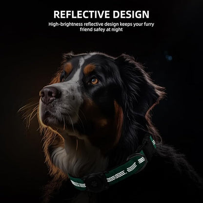 Upgraded AirTag Dog Collar, IP68 Waterproof Air Tag Dog Collar Holder, Reflective, Ultra-Durable, Comfortable Padded, Heavy Duty Dog Collars for Small Medium Large Dogs (XS (10.25"-13"), Teal)