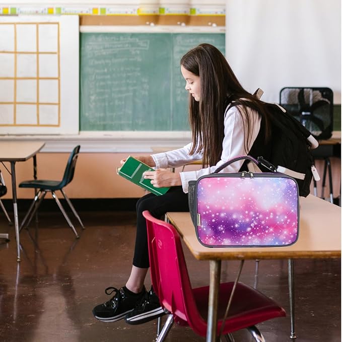 Insulated Lunch Box for School, Thermal Reusable Durable Freezable Lunch Bags for Kids Boys Girls Men Women - Small Soft Cooler Portable Lunch Tote Kit for Work Picnic Travel,Star