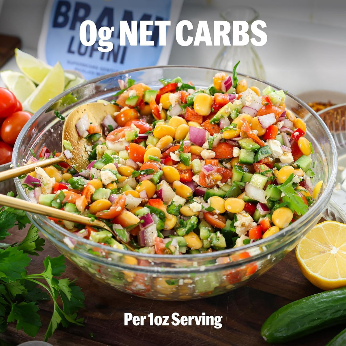 BRAMI Lupini Beans Snacks – Mediterranean Medley, Mediterranean Protein Snack, 0g Net Carbs, Vegan & Keto Friendly, High Fiber Italian Lupin Beans, Ready-to-Eat Healthy Snack, 5.3 oz (Pack of 8)
