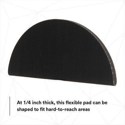 3M Hookit Half Round Pad 05792, 6 in, Medium Density Foam