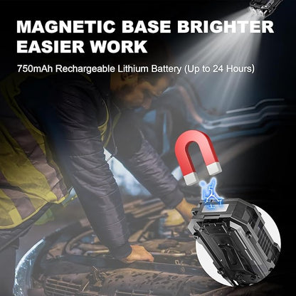 500LM Clip on Flashlight, 2 PCS 8 Modes Running Light for Runners Rechargeable Safety Lights Portable COB Flashlight for Night Working, Running, Camping, Fishing, Hiking, Dog, Gift
