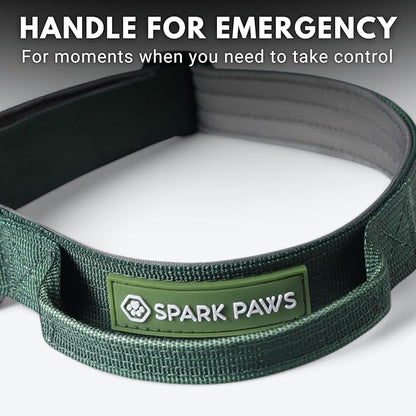 Spark Paws Tactical Dog Collar - Heavy Duty, Premium Quality, Thick and Durable for Large and Medium Dogs - Solid Green - XS - 1"