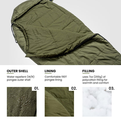 OneTigris Bushcrafter’s Sleeping Bags, Mummy Sleeping Bag for Camping Hiking Backpacking, Survival Gear