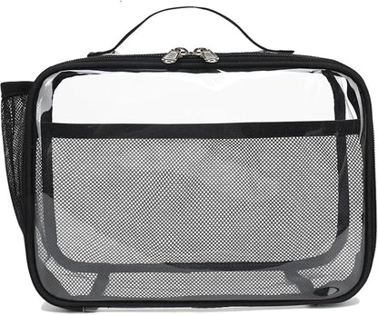 Insulated Lunch Box for School, Thermal Reusable Durable Freezable Lunch Bags for Kids Boys Girls Men Women - Small Soft Cooler Portable Lunch Tote Kit for Work Picnic Travel,Clear Black