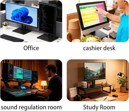 2026 Version Ergonomic VESA Monitor Stand, 150mm Spring Height adjustment,, Tool-Free Base, Swivel, Tilt & Rotation, for 26–32" Monitors, 7.28–8.82 lb, 100x100mm Vesa Mount (7.28～8.82LB)