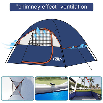 UNP 2 Person Camping Tent Waterproof Family Dome Tent Outdoor