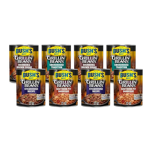 Bush's Best Baked Beans Variety Pack (Grillin' Beans Pitmaster 8-Pack)