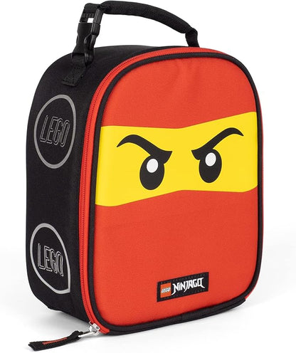 LEGO NINJAGO Lunch Box, Insulated Soft Reusable Lunch Bag Meal Container for Boys and Girls, Perfect for School, or Travel, Meal Tote to Keep Food and Drinks Cold, Future Red