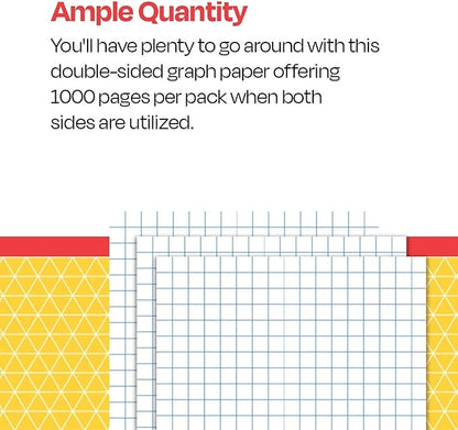 School Smart Graph Paper, 1/4 Inch Rule, 9 x 12 Inches, White, Pack of 500