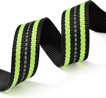 Mile High Life Reflective Dog Collar | Nylon Pet Collars wiith Buckle | Light Weight Puppy Collars | Lime Green Dog Collars for Medium Dogs (Lime Green, M)