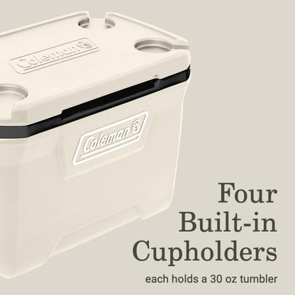 Coleman Classic Series Insulated Portable Cooler, Leak-Resistant Outdoor Hard Cooler Keeps Ice up to 5 Days, 52 Quart, Desert Sand