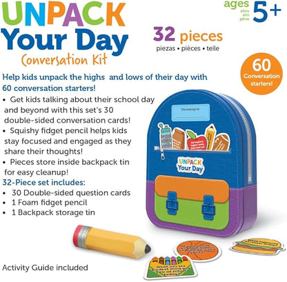 Learning Resources Unpack Your Day Conversation Kit - 32 Pieces, Ages 5+, SEL Toys, Classroom Must Haves, Teacher Supplies, Gifts For Boys And Girls, Speech Materials, Ice Breaker