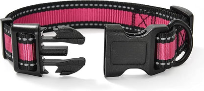 Mile High Life Dog Collar | Nylon Reflective Dog Collars | Light Weight Puppy Collars | Pink Dog Collars for Small Dogs (Pink, X-Small)