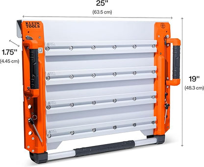 KLEIN TOOLS BC700WA LiftPro 24-Inch Wall Mount System, Heavy-Duty Modular Tool Organization with Four Interior and One Exterior Rail, 50-Pound Capacity Per Rail For Man Lift and Scissor Lift