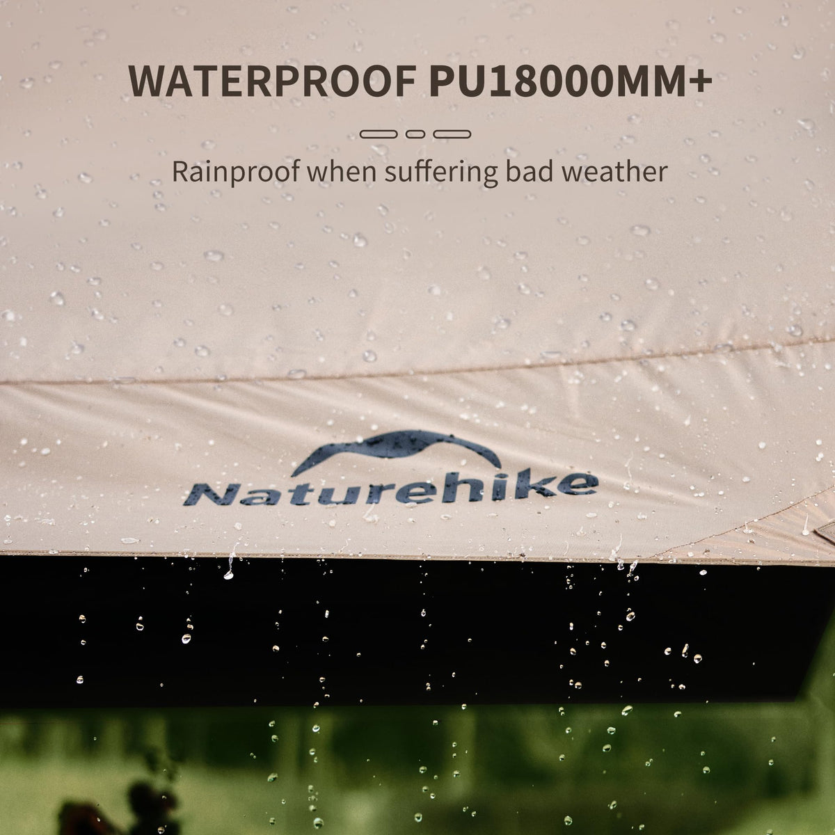 Naturehike Cloud Skies Camping Tent Tarp with Poles, Waterproof PU 18000mm+ Rain Shelter, Anti-UV UPF2000+ Camping Sun Shelter Canopy