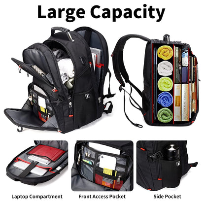 SHRRADOO Extra Large Travel Laptop Backpack for Men, Work College Backpacks
