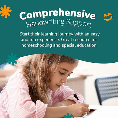 Channie’s Visual Dry Erase Neat Alphabet Hard Board for 1st, 2nd, 3rd Elementary School Students, Handwriting Practice, Homeschool Learning Supplies and Summer Teaching Workbooks