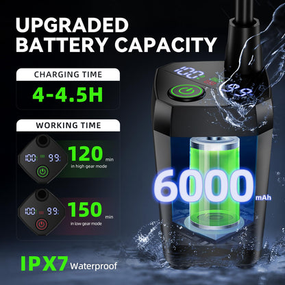 InkTrail Portable Camping Shower with Heater, Long-Lasting 6000mAh Rechargeable Camping Shower with Sprayer Head,4 Spray Modes,IPX7 Waterproof Outdoor Camp Pump for Hiking, Travel, Car, Pet