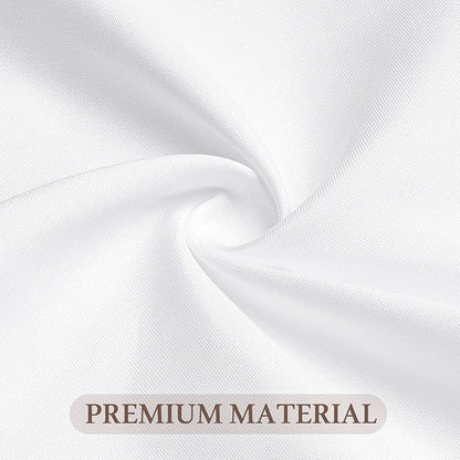 8 Pack Round Tablecloth 120 Inch Cloth White Tablecloth for Round Tables, Washable Polyester Table Cloth Stain and Wrinkle Resistant Decorative Table Cover for Wedding Party Dining Banquet