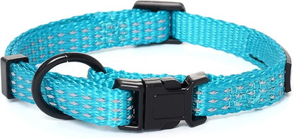 Mile High Life Dog Collar, Nylon Reflective Dog Collars w Pull D-Ring, Light Weight Puppy Collars, Hanger Dog Collars for Large Dogs(Green, Medium)