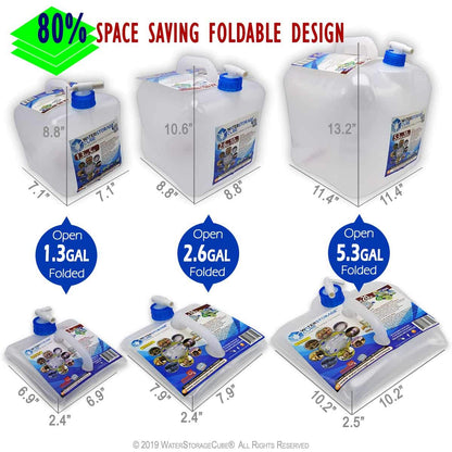 WaterStorageCube Collapsible Camping Water Container with Spigot, BPA Free