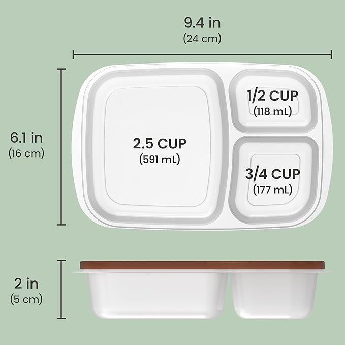 Bentgo Easyboxes - Original Stackable Lunch Boxes - Reusable 3-Compartment Food Containers for Kids and Adults - Bento Lunch Box for Meal Prep, School, & Work - BPA Free, Set of 4 (Earth Tones)