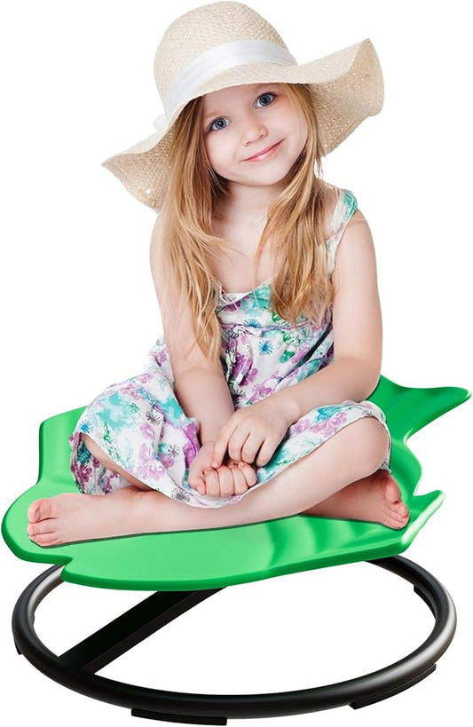 Spinning Chair for Autistic Kids, Autism Sensory Spinning Chair, Sensory Chair for ADHD Children, Sit and Spin Training Body Coordination, Upgraded Dark Green Flying Fish Shape