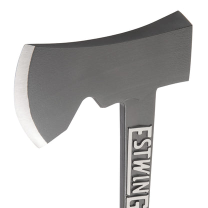 ESTWING Camper's Axe - 14" USA Made Black Hatchet with Tent Stake Puller & Hi-Vis Orange Shock Reduction Grip - EO-25A