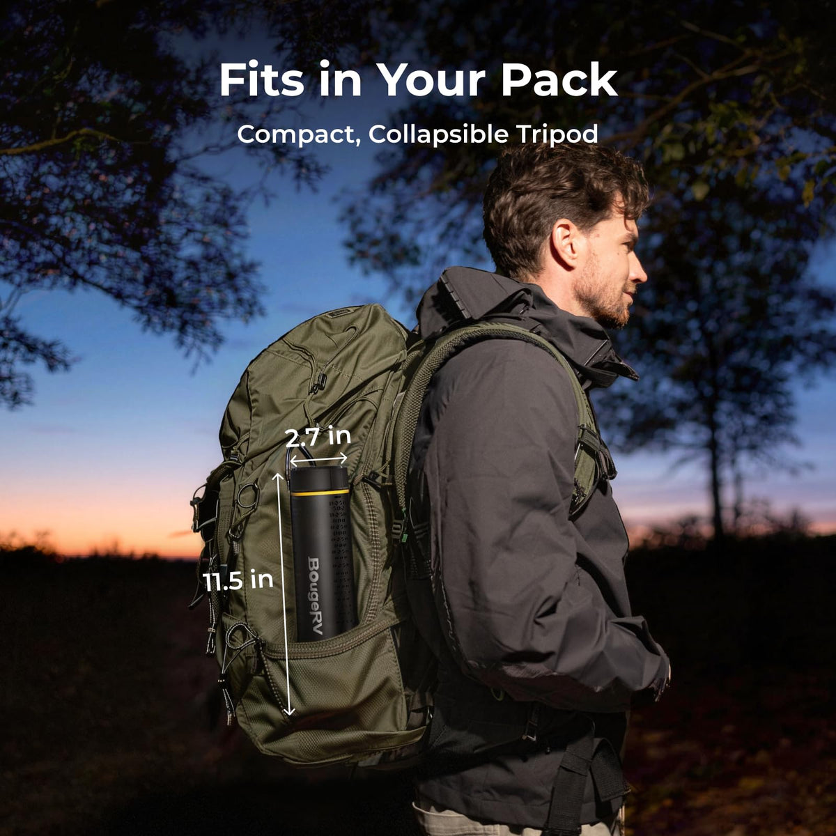 BougeRV Rechargeable Camping Lantern | 15,600mAh, Black