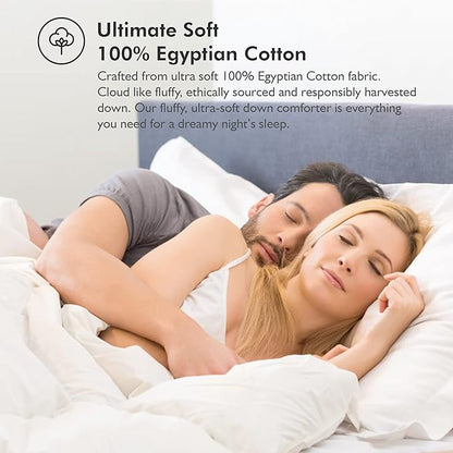 Luxurious All-Season Goose Down Feather Fiber Comforter Twin Size Duvet Insert, Exquisite Pinch Pleat Ruffled Twisted Flower, Premium Baffle Box, 100% Egyptian Cotton Cover, 50 oz. Fill Weight, Gray