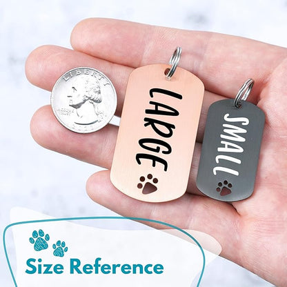 Ultra Joys Dog Tags Personalized for Pets - Hollow Paw Custom Pet ID Tag - Engraved Dog Tag for Small, Large Dogs - Small Military Dog Tag in Black