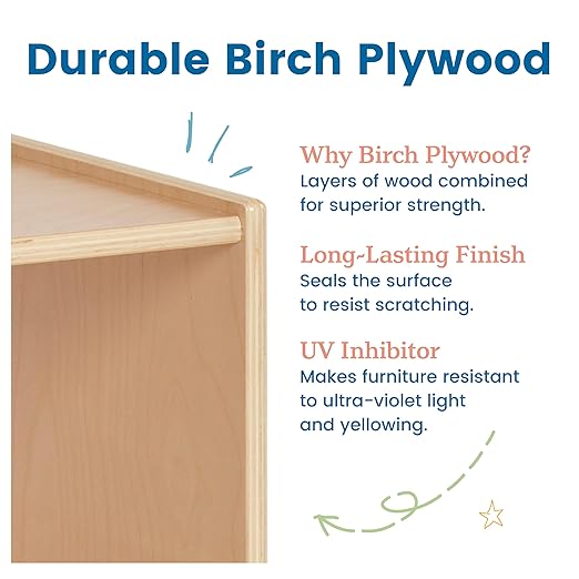 ECR4Kids 2-Section Coat Locker with Bench and Cubby Storage, Classroom Furniture, Natural