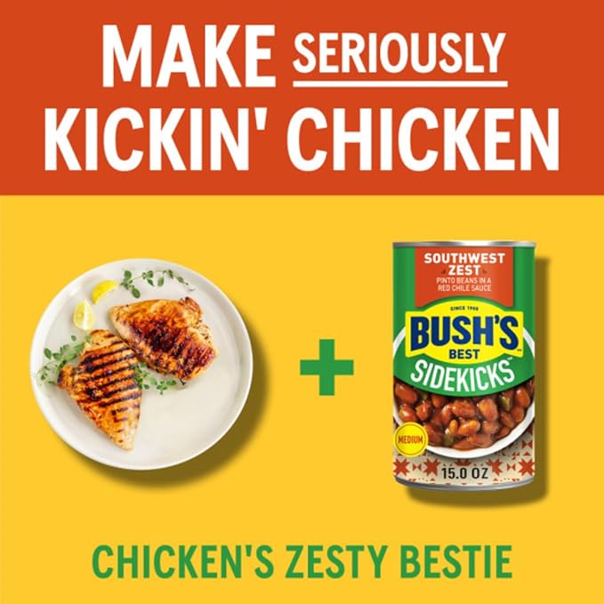 Bush's Best Baked Beans, Pinto Power Variety Pack, 2 Southwest Zest Pinto Beans (15oz), 2 Mild Chili Pinto Beans (16oz), 2 Original Pinto (16oz) (Variety Pack)