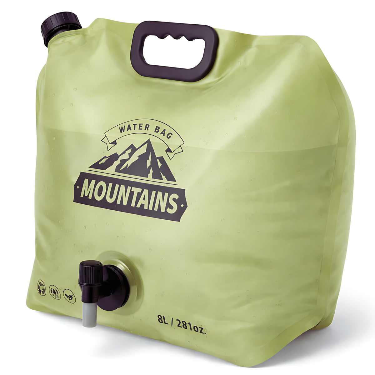 CoreMuse Camping Water Container 2 Gallon Collapsible Water Jug with Spout - Reusable Plastic Flasks, Foldable Empty Gallon Jug for Water Storage, Water Bag for Outdoor Hiking Emergency Prep (1 Pack)