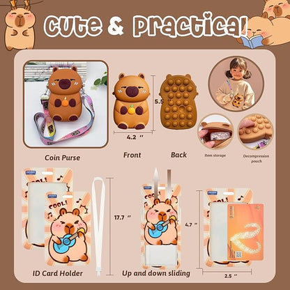 Cute Capybara Stationery Gift Set for Kids,30 Piece Animal Theme School Supplies Kit with Pencil Case,Notebook & Stickers,Practical and Fun for Birthday,Easter& Festivals Gift Girls Boys