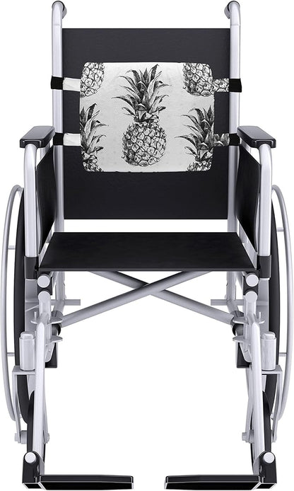 Ambesonne Pineapple Lumbar Back Support Pillow, Hand Drawn Tropical Theme Vintage Style Pineapple Fruit Pattern, High Density Foam for Office Chairs Car Seats, 14" x 13", Black Grey White