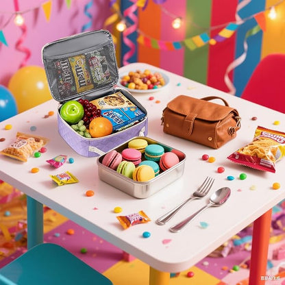 Lunch Box for Kids Boys with Reusable Snack Bag Cute Insulated Lunch Bag for Preschool Kindergardent Elementary Lonchera Para Mujer