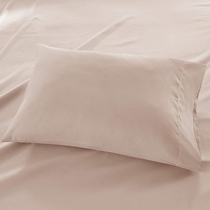 Madison Park 3M Microcell Bed Sheet Set Color Fast, Wrinkle and Stain Resistant, Soft Sheets with 16" Deep Pocket All Season, Cozy Bedding-Set, Matching Pillow Case, Full, Blush, 4 Piece