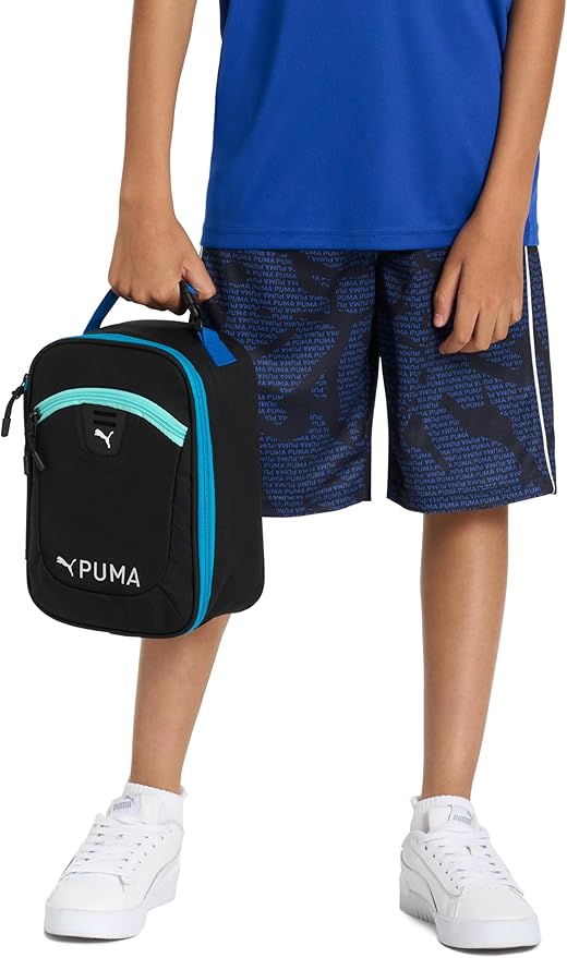 PUMA Unisex Kid's Rally Lunch Box, Black/Vivid Blue/Aquatic, Small