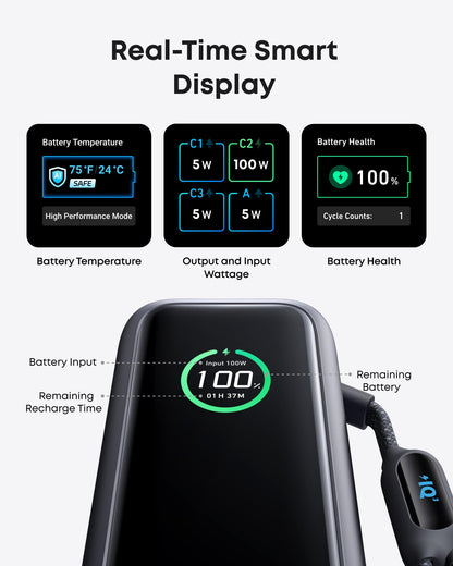 Anker Laptop Power Bank, 25,000mAh Travel Essential with 165W Total Output